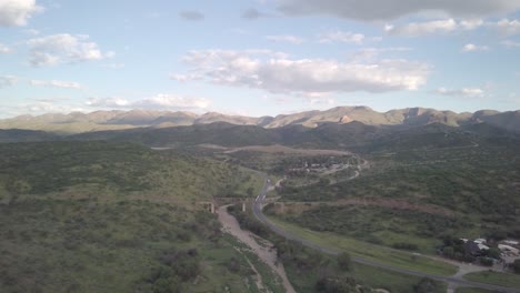 aerial view of a train bridge at the auas mountain range in windhoek namibia