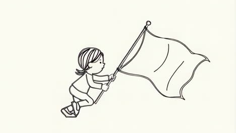 child holding a white flag illustration