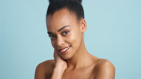 Hautpflege,-Natürliche-Schönheit-Und-Porträt-Einer-Schwarzen-Frau