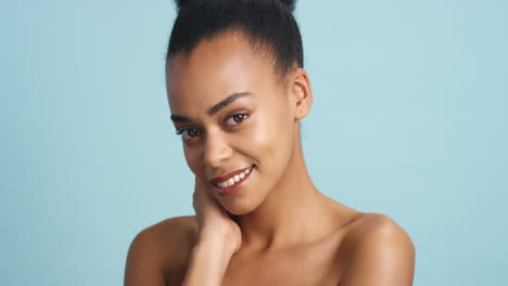 skincare, natural beauty and black woman portrait