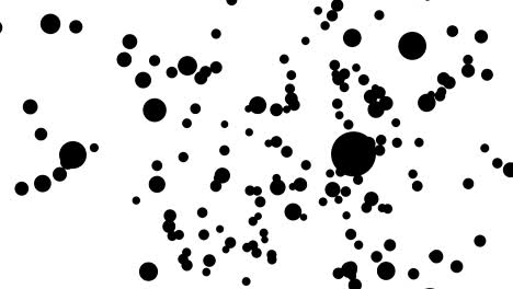 black balls is random moving animation on white background.