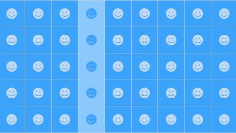 Smiley-Gesichtsraster,-Verspielte-Blaue-Kreise-Für-Tapeten-Oder-Web-Hintergrund