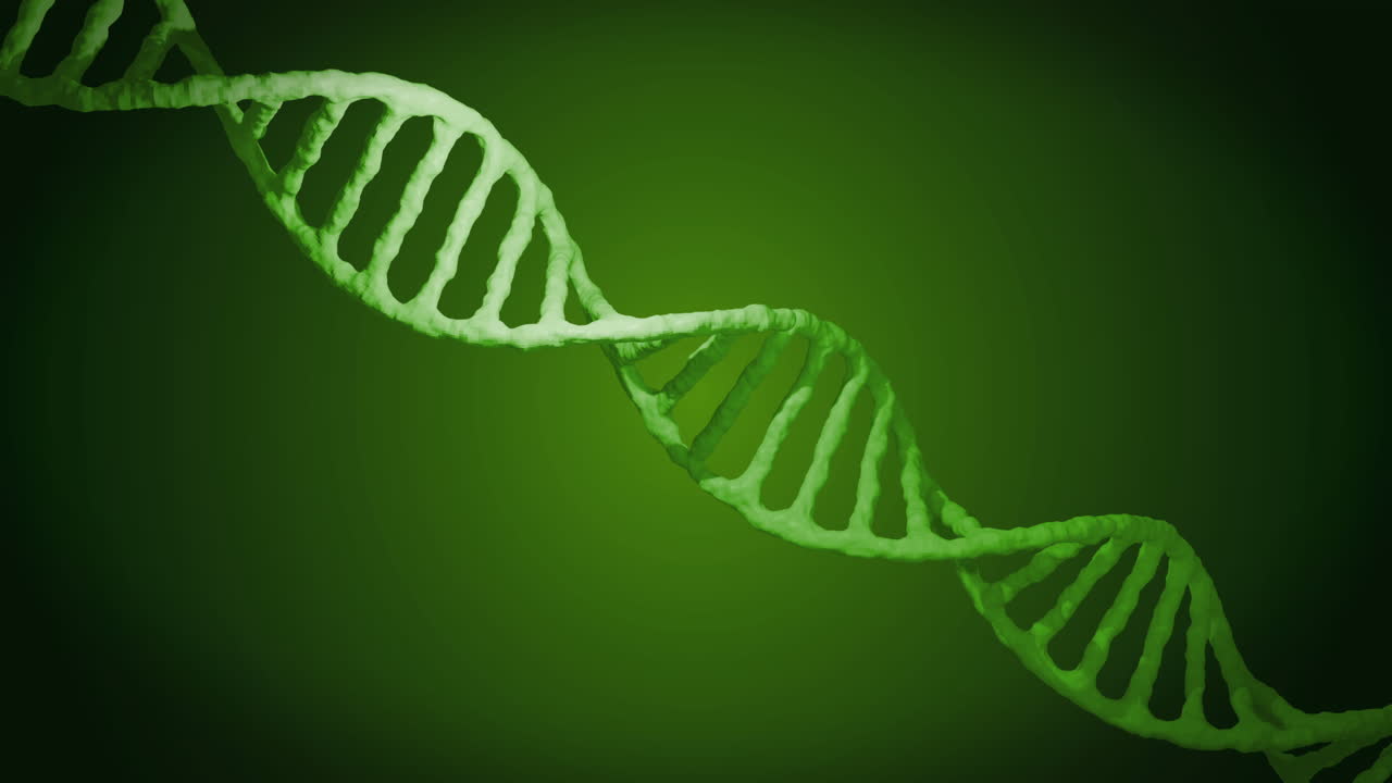 animación de la macro de la hilera de adn azul en 3d