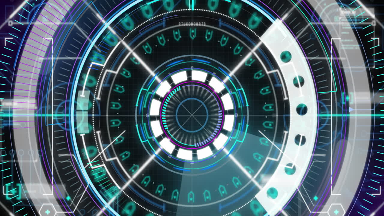 футуристический интерфейс отображает передовые технологии, с копировальным пространством