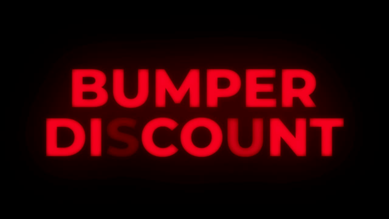 el buffer de descuento de texto parpadeante muestra el bucle promocional.