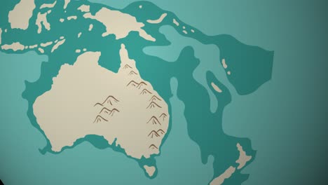 animation zooms from earth to australia map