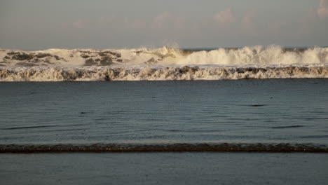 powerful waves at the beach