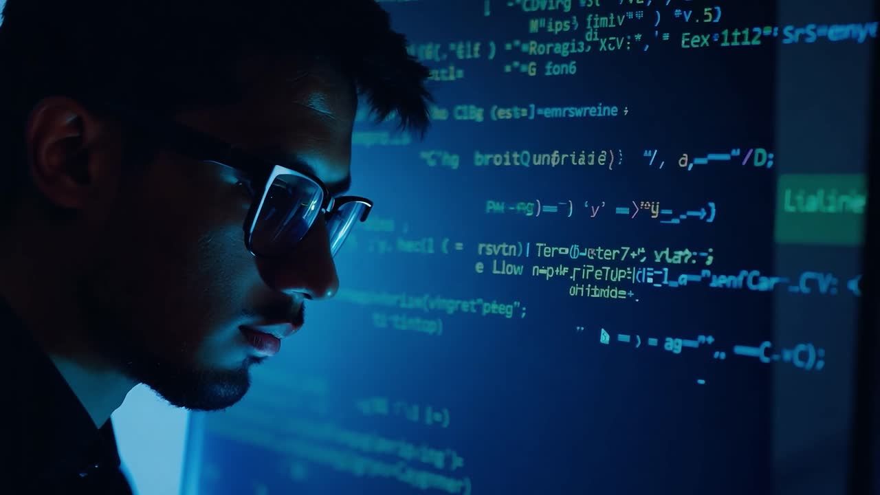 Programmer working on a computer