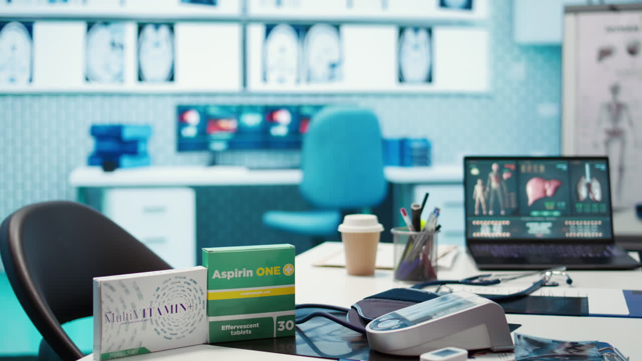 gabinete médico vacío bien organizado listo para los servicios de atención médica