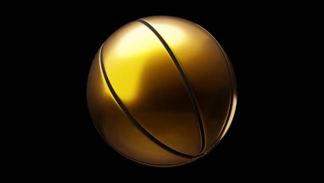 gold basketball ball on black background.