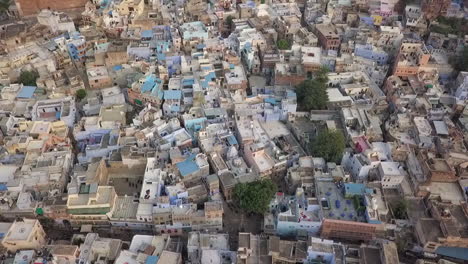 birds eye view of jodhpur, rajasthan, india, known as the blue city