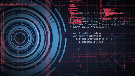 animación del escaneo del alcance y el procesamiento de datos sobre un fondo oscuro
