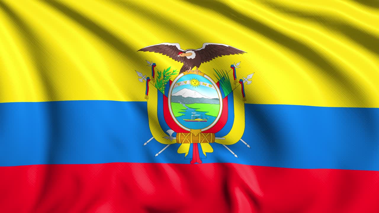 Bandiera dell'Ecuador con struttura in tessuto al vento (ripetibile)