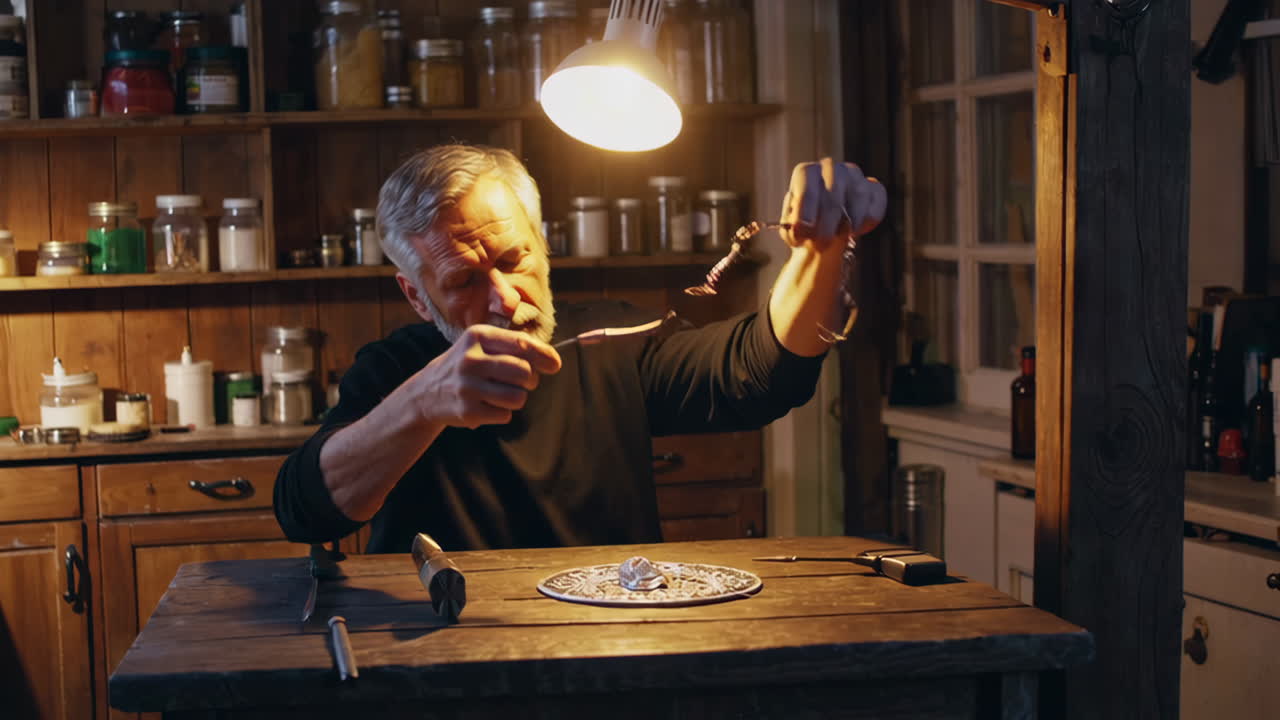 Older Man Working on Jewelry