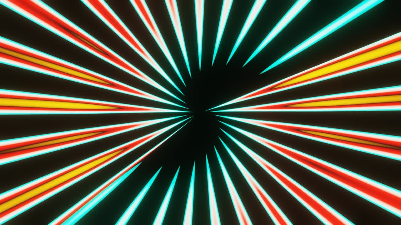 rayos multicolores de un patrón abstracto. el bucle vj