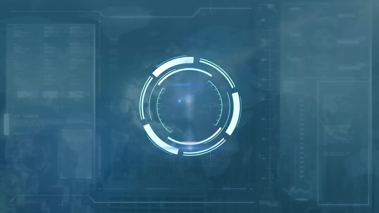 Animation of data processing and scope scanning over globe