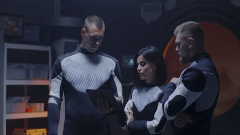 astronauts working on a mission