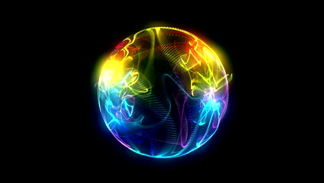 sphere 3d flame ball 4k