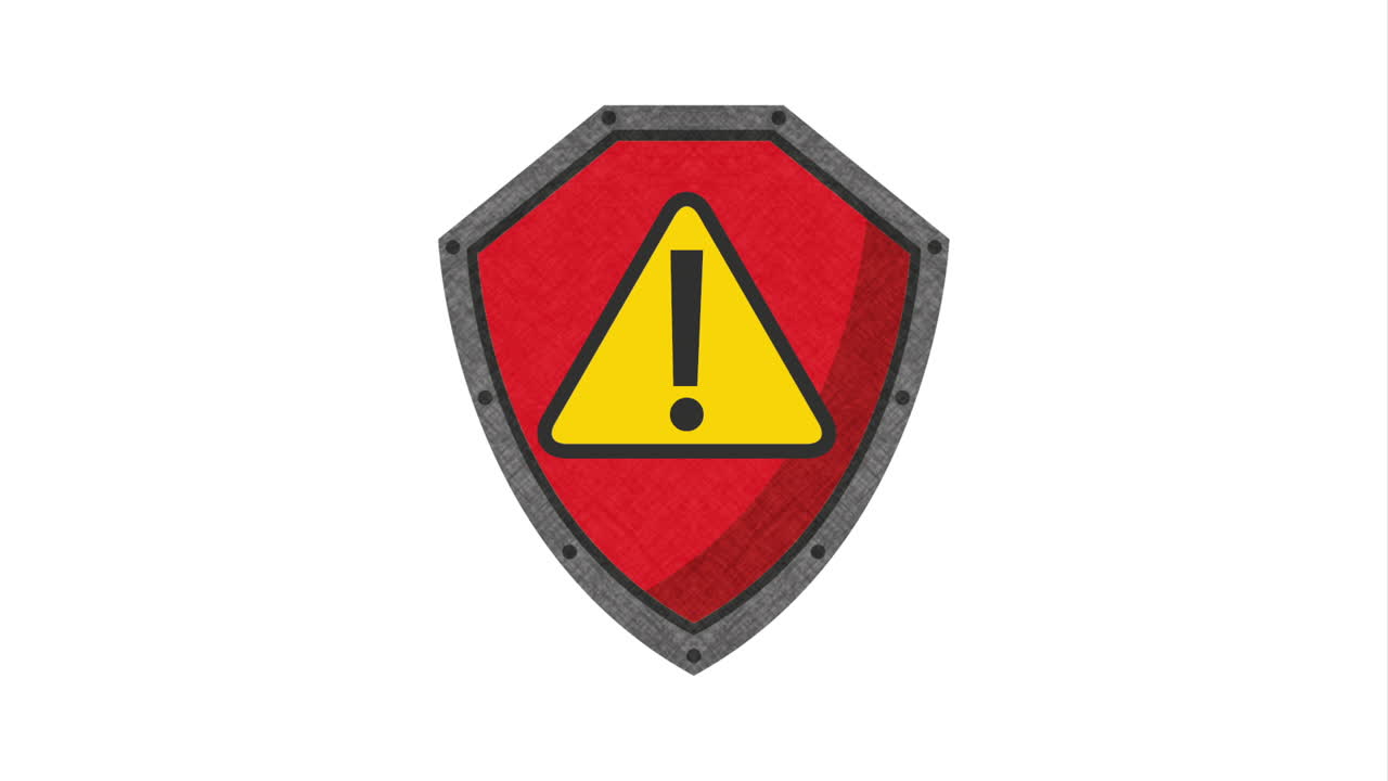 경고 기호가 있는 방패