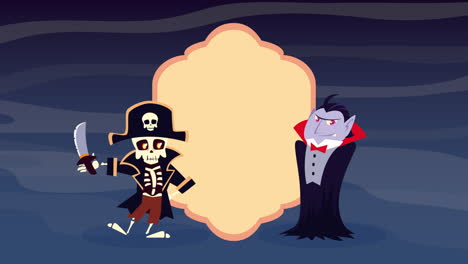 halloween skeleton and vampire costumes