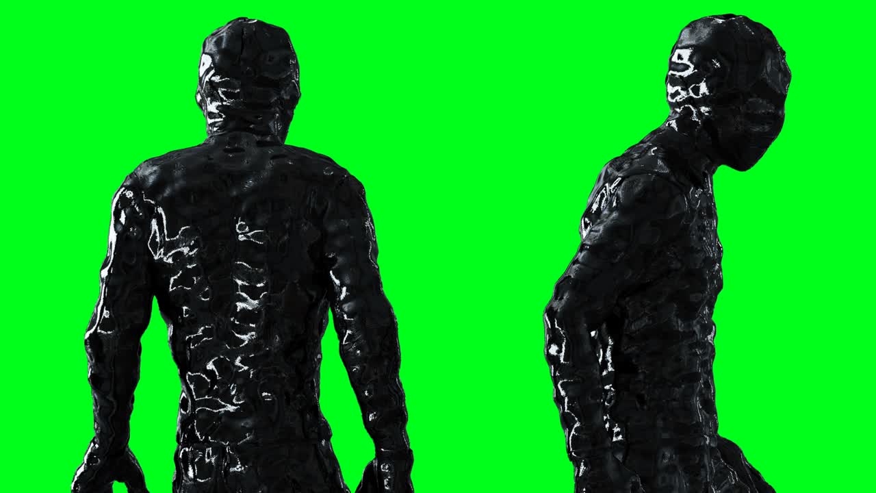 petrolio, animación de personajes de hombre de petróleo. aislar en pantalla verde.