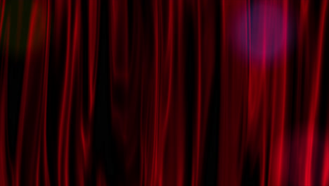 red draped curtains