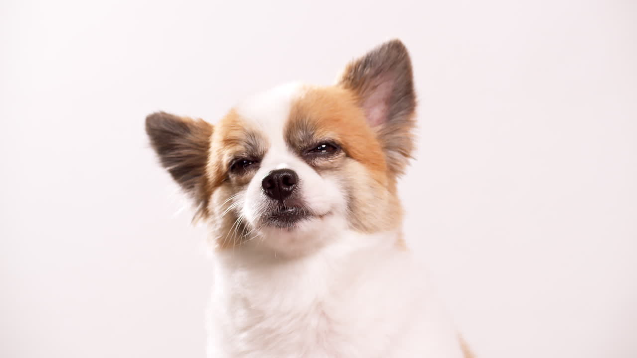 detalles de perros de pura raza chihuahua en un fondo neutro con espacio para copiar