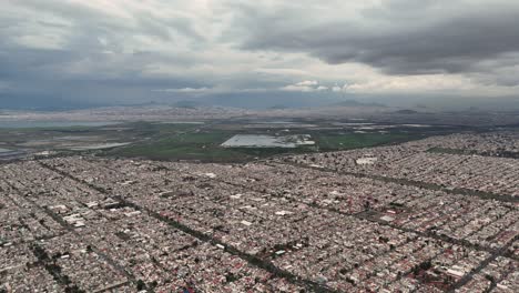 drone footage of nezahualcoyotl and ecatepec, suburbs of mexico city