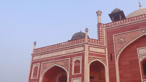 humayun tomb at misty morning from unique perspective shot is taken at delhi india