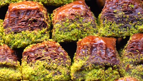 closeup of delicious baklava pieces