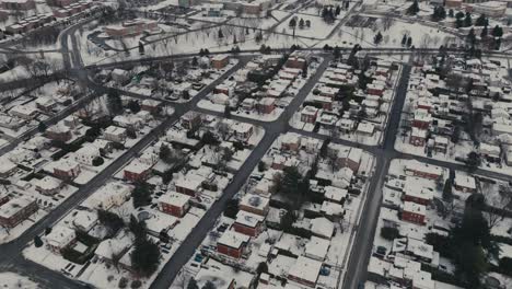 fly over suburbs towards public universities in sherbrooke, quebec, canada