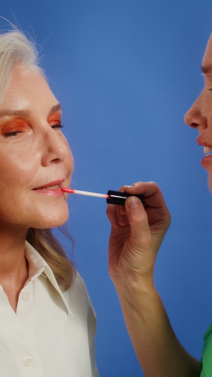 Makeup application on women