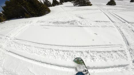 POV-shot-of-snowboarding-in-the-back-country-of-the-Colorado-Rocky-Mountains