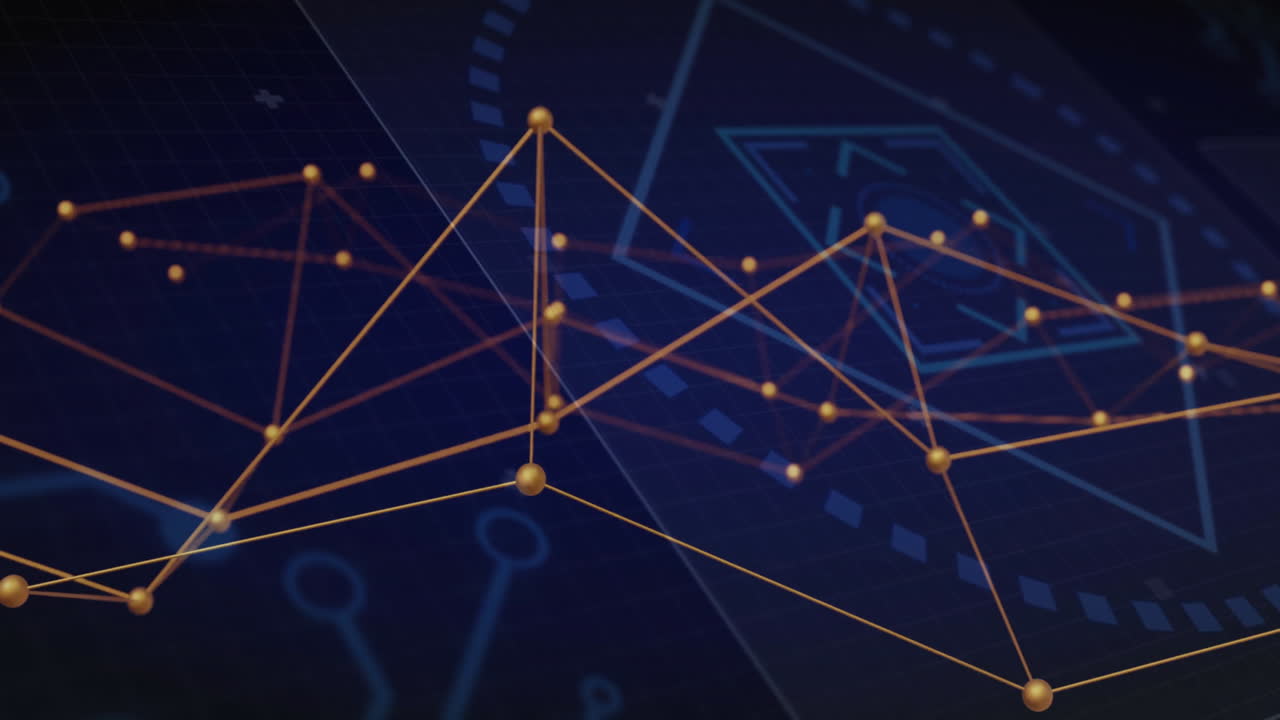 animación del procesamiento de datos digitales a través de redes de conexiones