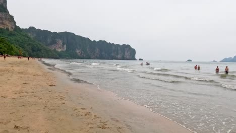 beautiful beach scenery with people