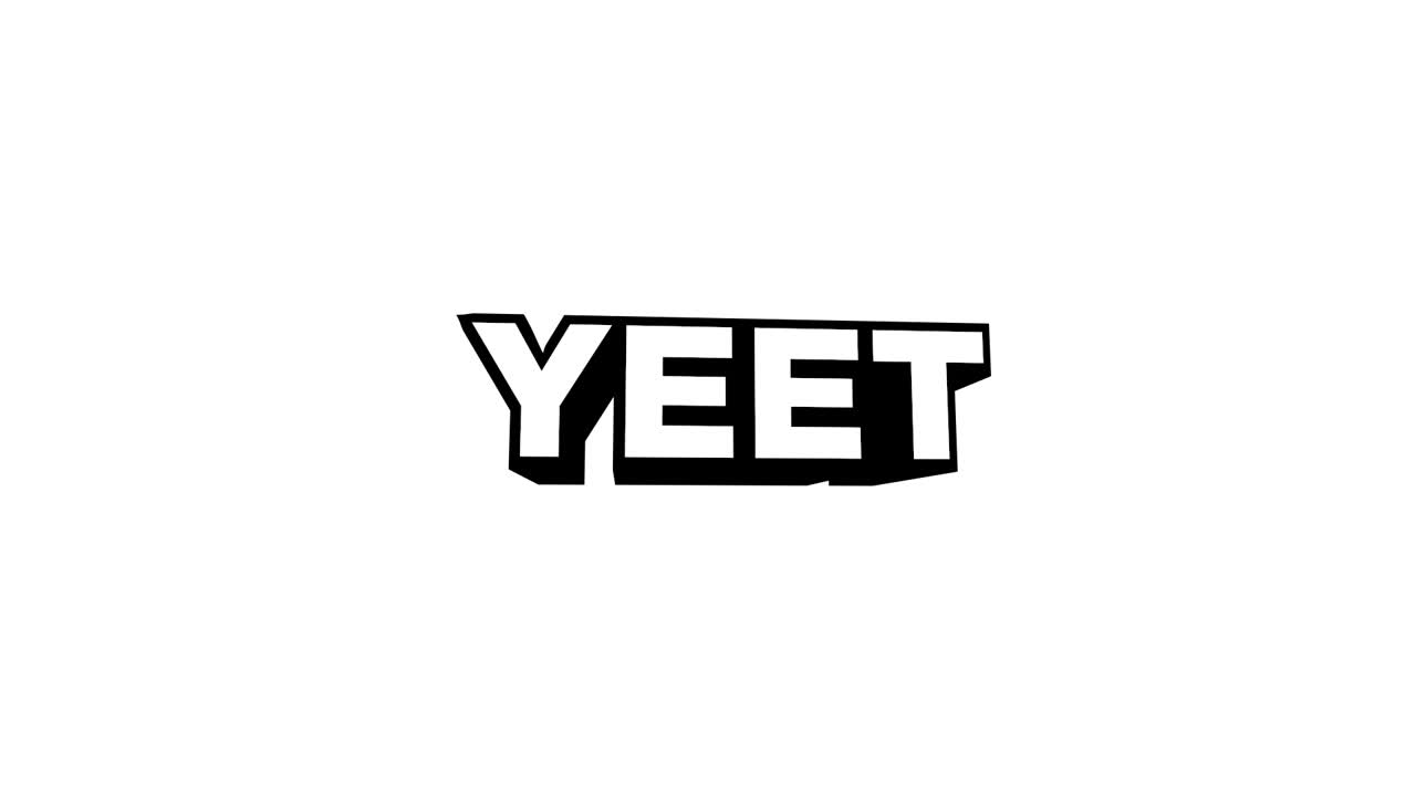 Beyaz Arka Planda Animasyonlu Siyah Beyaz Yeet Metni