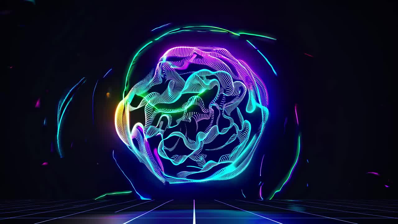 Neon Abstract Geometric Shape