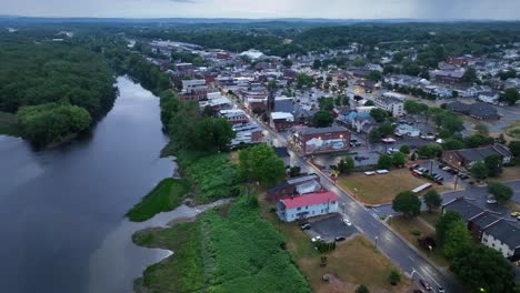 Downtown Milton, Pennsylvania with drone video circling