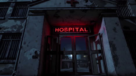 abandoned hospital at night