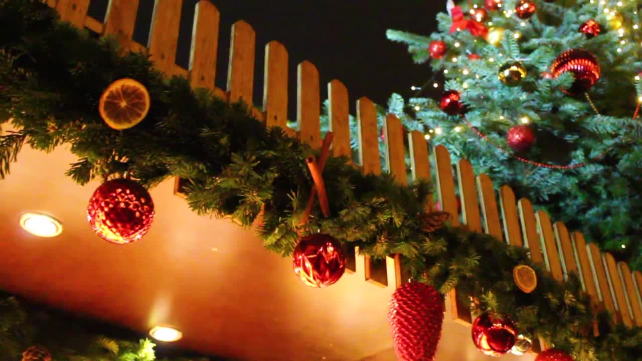 Festive Christmas Tree with Ornaments and Garland