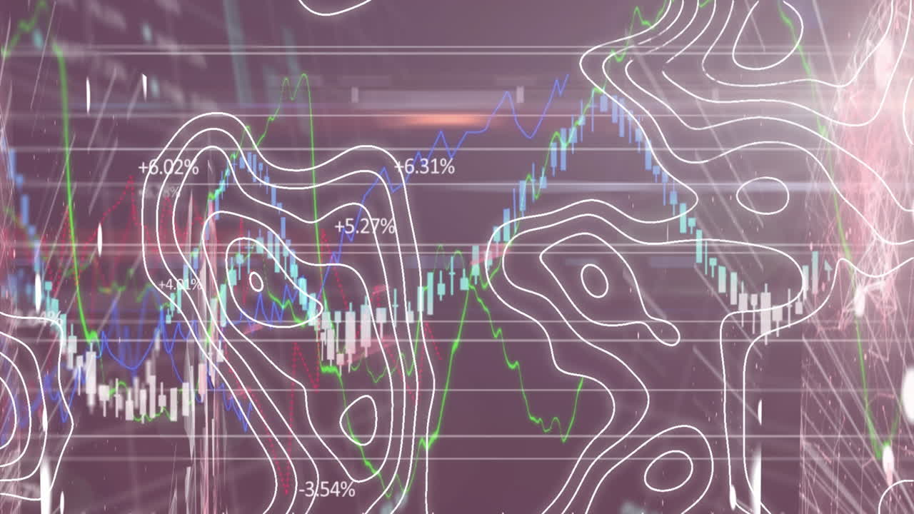 검은색 배경 위의 데이터 처리 애니메이션