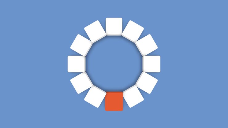 Loading Spinner Animation with Rotating Orange Square