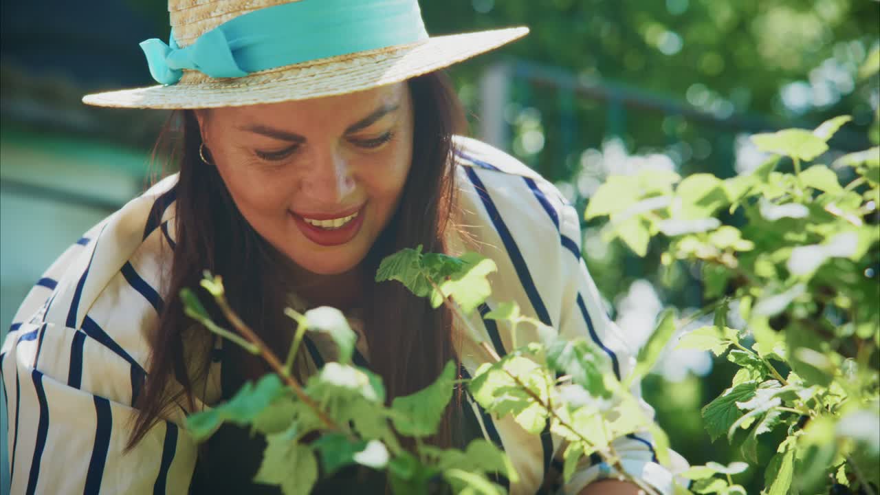 Woman gardening in the summer