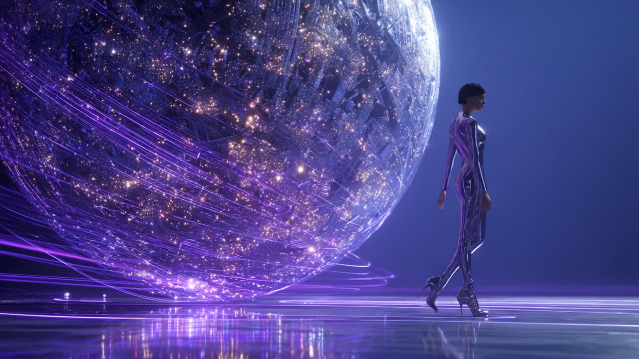 Futuristic Woman in a Digital World