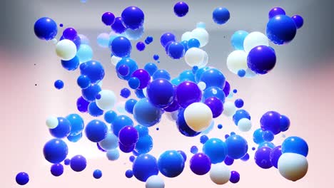 abstract composition of colorful balls in air, which randomly light up and reflect in each other. multicolored spheres in air as simple geometric light background with light effects in ligth room