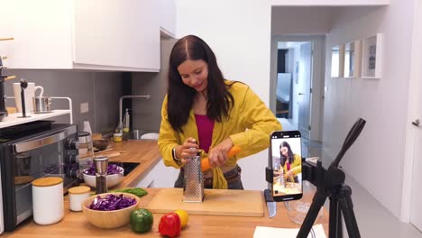 online cooking class - grating vegetables