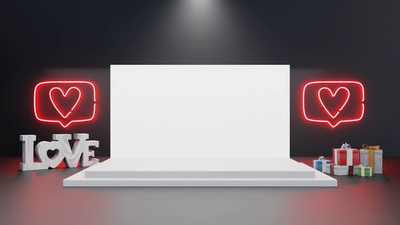 사랑 테마의 프레젠테이션 무대 검은색 배경 모 ⁇