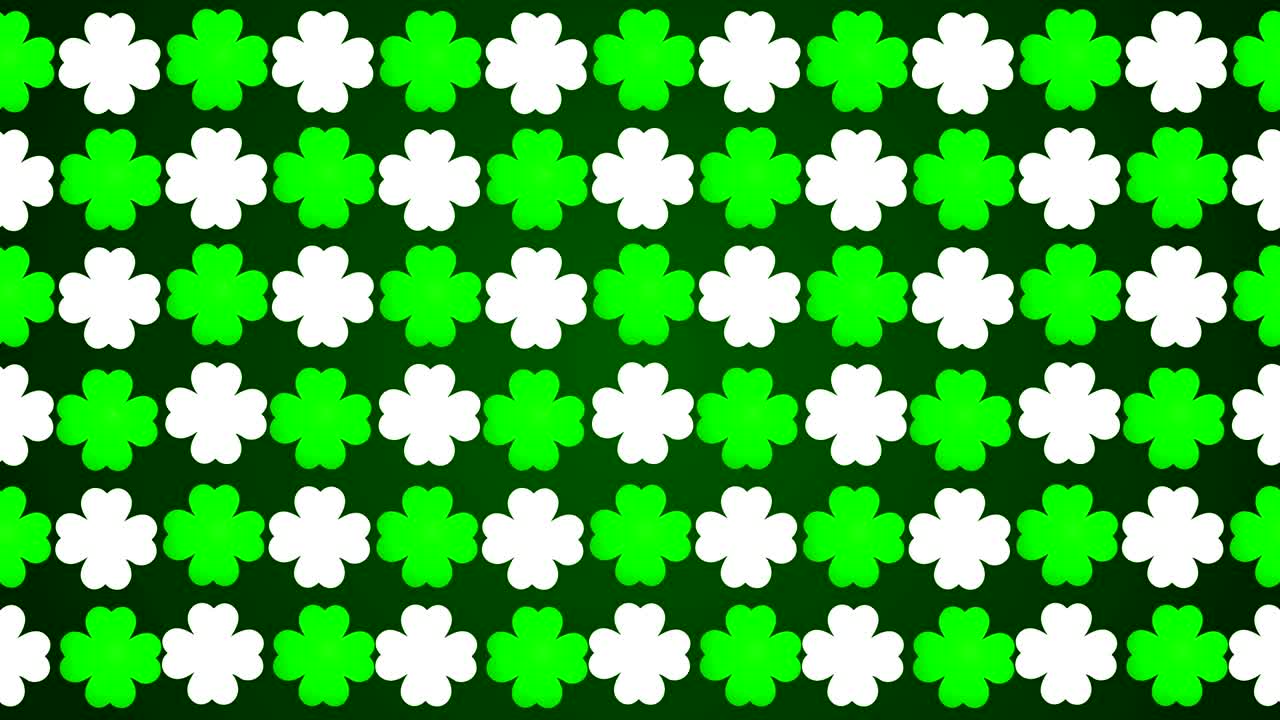four leafed clover saint Patrick day Irish holiday seamless loop motion background