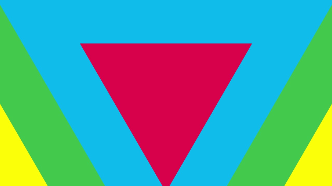 triángulos de zoom multicolores. fondo geométrico dinámico abstracto. fondo geometrico de bucle sin costuras