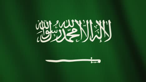 saudi arabia flag waving animation. full screen. symbol of the country